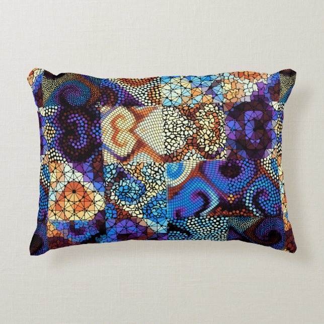 Seamless background pattern. Mosaic art pattern ba Decorative Cushion (Front)