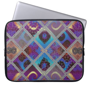 Seamless background pattern. Mosaic art pattern ba Laptop Sleeve