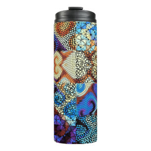 Seamless background pattern. Mosaic art pattern ba Thermal Tumbler