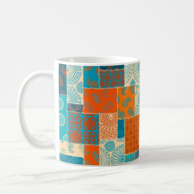 Seamless background pattern. Patchwork pattern in  Coffee Mug (Left)