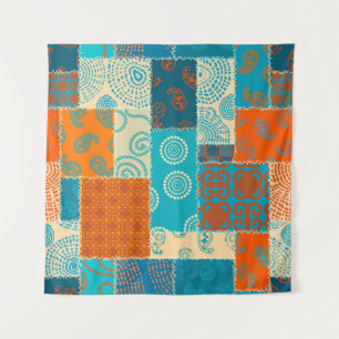 Seamless background pattern. Patchwork pattern in  Tapestry