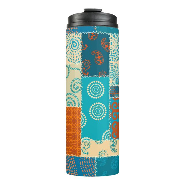 Seamless background pattern. Patchwork pattern in  Thermal Tumbler (Front)