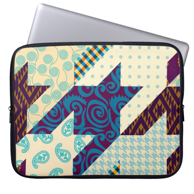 Seamless background pattern. Patchwork pattern. Vi Laptop Sleeve (Front)