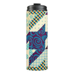 Seamless background pattern. Patchwork pattern. Vi Thermal Tumbler
