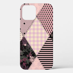 Seamless background pattern. Textile ligerie patch iPhone 12 Case