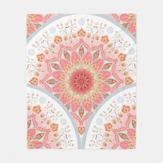 Seamless background with a round ornament. Orienta Fleece Blanket