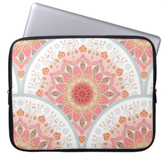 Seamless background with a round ornament. Orienta Laptop Sleeve