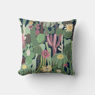 seamless background with cactus cushion
