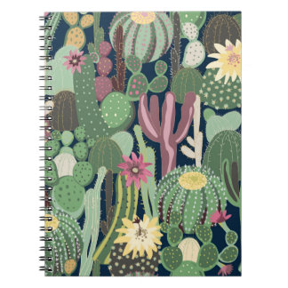 seamless background with cactus notebook