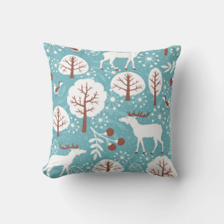 Seamless background with deer for winter and chris cushion