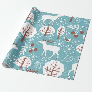 Seamless background with deer for winter and chris wrapping paper