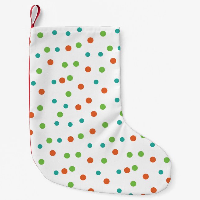 Seamless Background with polka dot pattern. Polka  Small Christmas Stocking (Front)