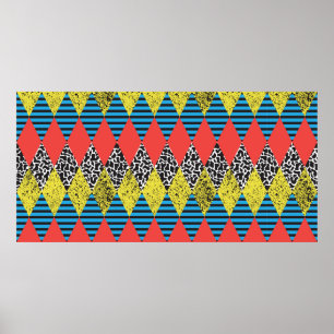 Seamless background with rhombus poster