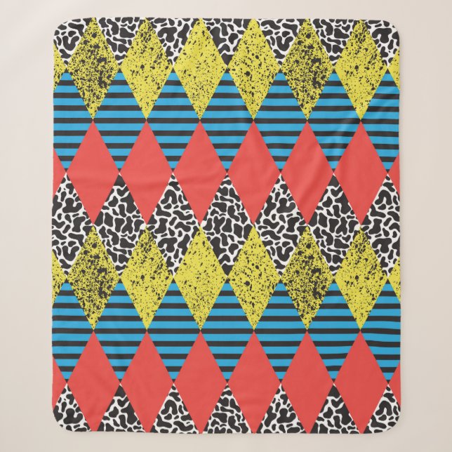 Seamless background with rhombus sherpa blanket (Front)