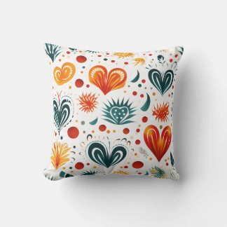 Seamless Batik Pattern Heart Cushion