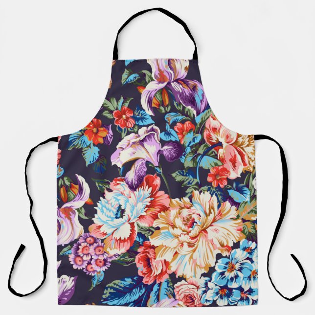 Seamless beautiful abstract colourful watercolor d apron (Front)