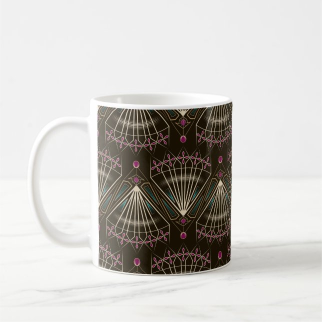Seamless beautiful antique art deco pattern orname coffee mug (Left)