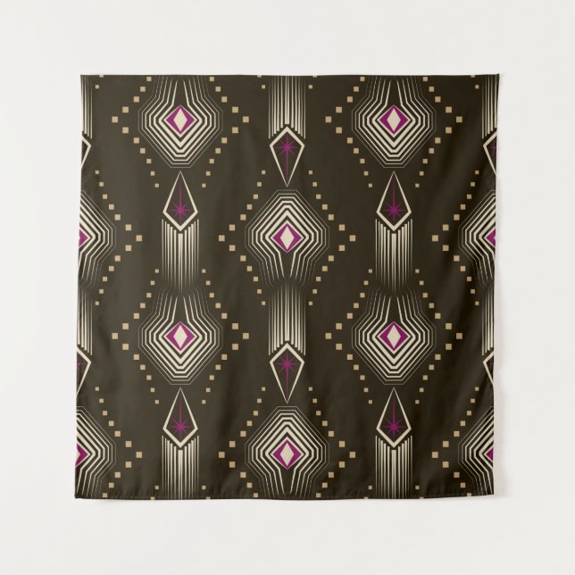 Seamless beautiful antique art deco pattern orname tapestry (Front)
