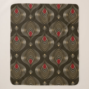 Seamless beautiful antique bronze pattern vintage  sherpa blanket