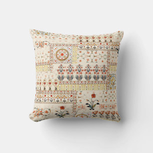 Seamless beautiful mughal floral with ethnic paisl cushion