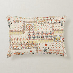 Seamless beautiful mughal floral with ethnic paisl decorative cushion