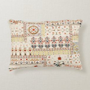 Seamless beautiful mughal floral with ethnic paisl decorative cushion