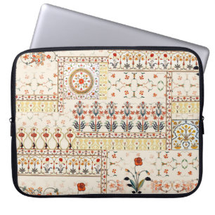 Seamless beautiful mughal floral with ethnic paisl laptop sleeve