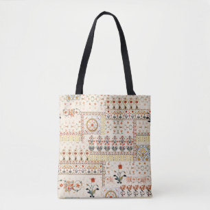 Seamless beautiful mughal floral with ethnic paisl tote bag