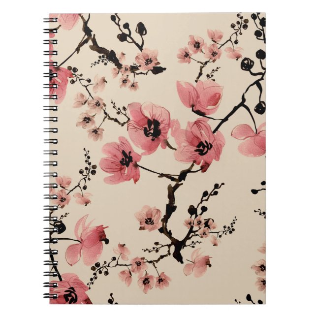 Seamless beautiful print of watercolor flowers. St Notebook (Front)