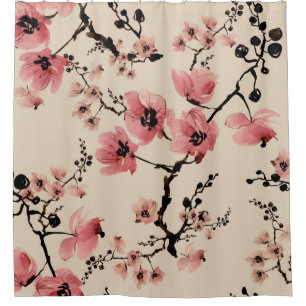 Seamless beautiful print of watercolor flowers. St Shower Curtain