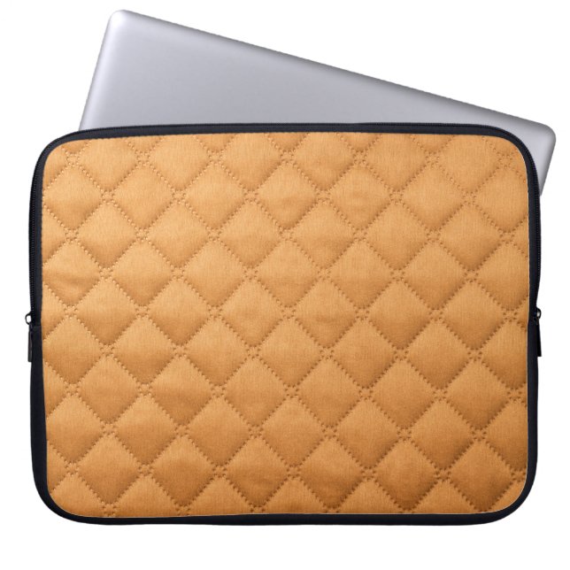 Seamless beige background of square shape, texture laptop sleeve (Front)