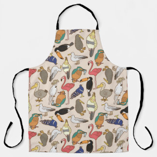 seamless bird pattern apron