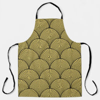 Seamless black and gold japanese art deco floral w