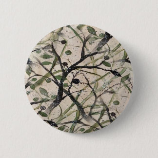 Seamless Black And Green Olive Abstract Pattern 6 Cm Round Badge
