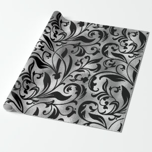 Seamless Black and Silver Basic Patten-22 Wrapping Paper