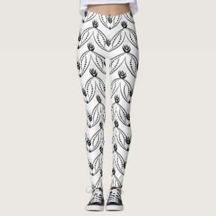 Seamless Black and White Pattern Leggings