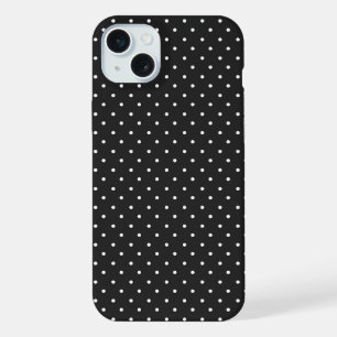 Seamless black and white polka dot pattern iPhone 15 plus case