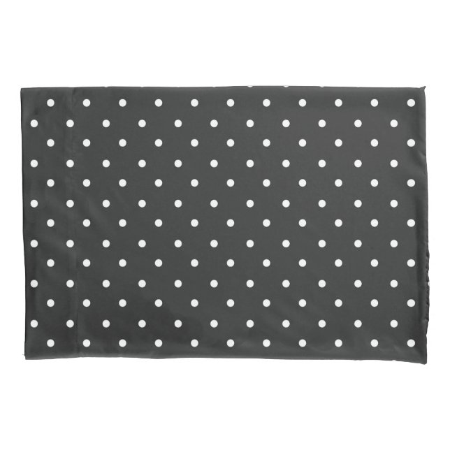 Seamless black and white polka dot pattern  pillowcase (Front-Left)