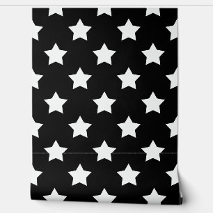 Seamless Black White Stars Background Wallpaper