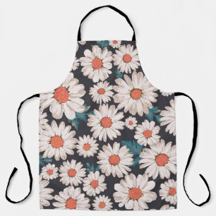 Seamless Blossom Daisy Flower Pattern Apron