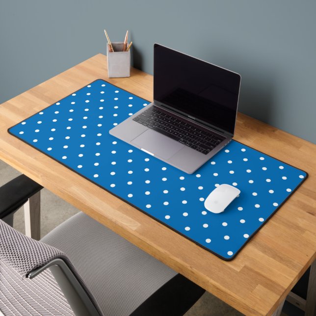 Seamless blue background polka dot pattern  desk mat (Office 2)