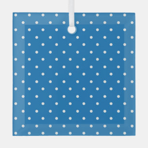 Seamless blue background polka dot pattern glass tree decoration