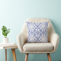 Seamless blue baroque damask pattern