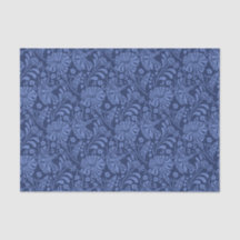 Seamless blue flower pattern decoupage Tissue Pape