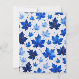 Seamless Blue Maple Leaves Pattern - High Resoluti Invitation