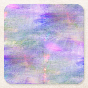 seamless blue, pink background yellow watercolor square paper coaster