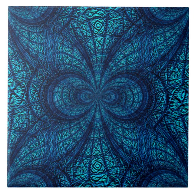 Seamless Blue Teal Ceramic Tile (Front)