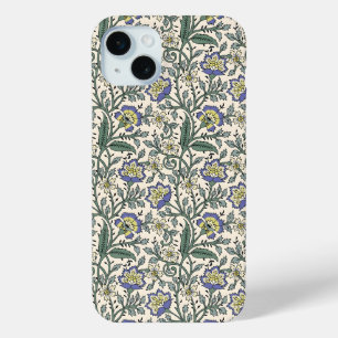 Seamless blue, yellow, and white floral pattern  iPhone 15 mini case