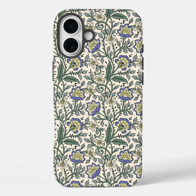 Seamless blue, yellow, and white floral pattern  Case-Mate iPhone case (Back)