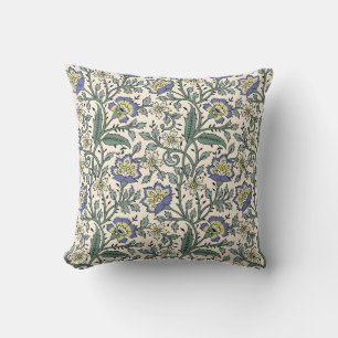 Seamless blue, yellow, and white floral pattern  cushion